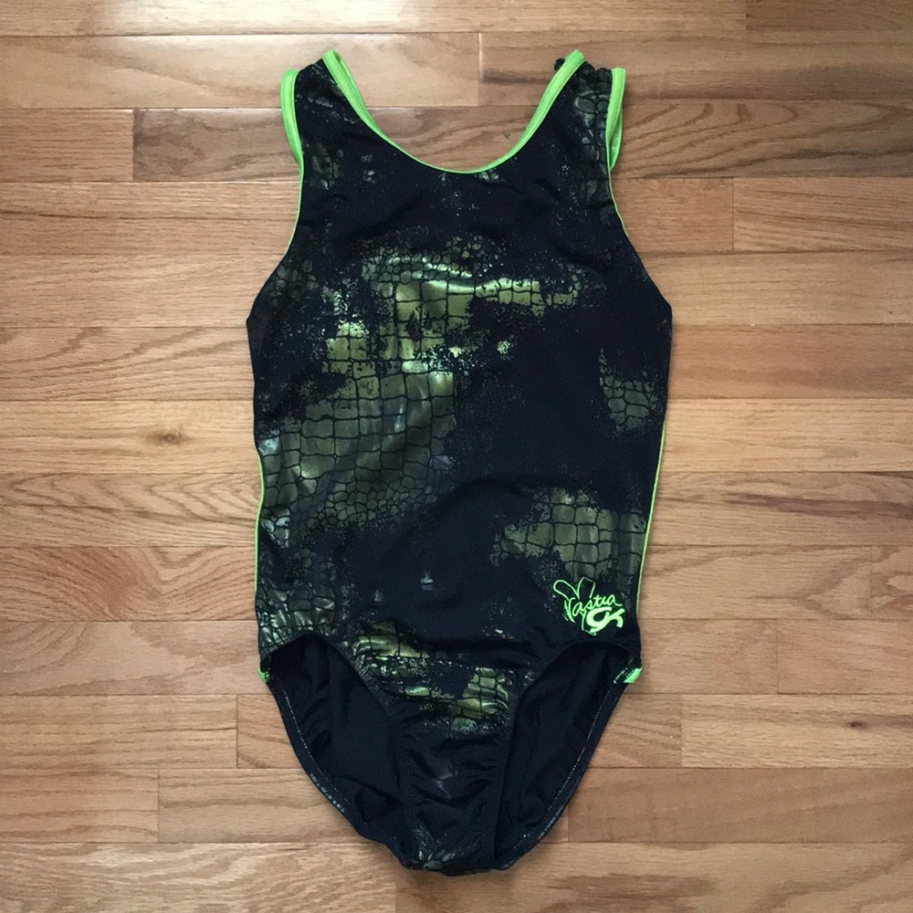 GK Nastia Green and Black Leotard
